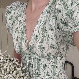 The Sabrina Nap Dress in Green Vine